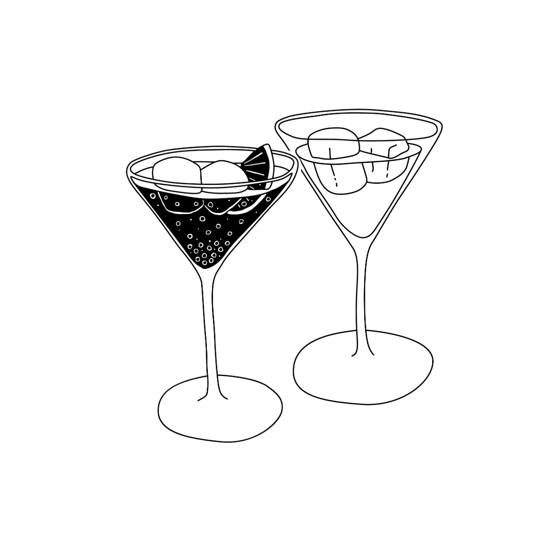 Cocktailgläser_Illustration zwei Cocktailgläser als Illustration