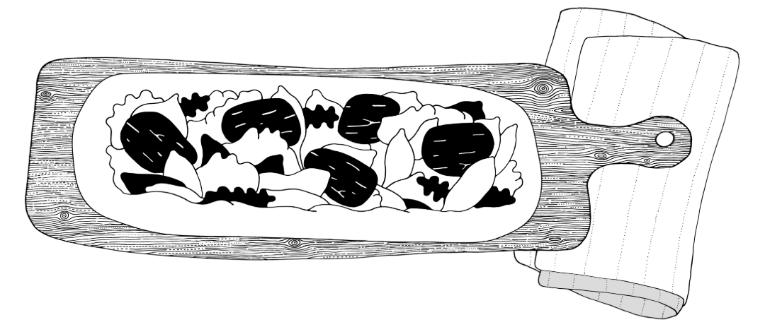 Illustration Pizza auf Pizzabrett