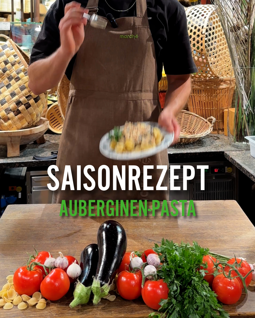 Saisonrezept cremige Auberginen Pasta